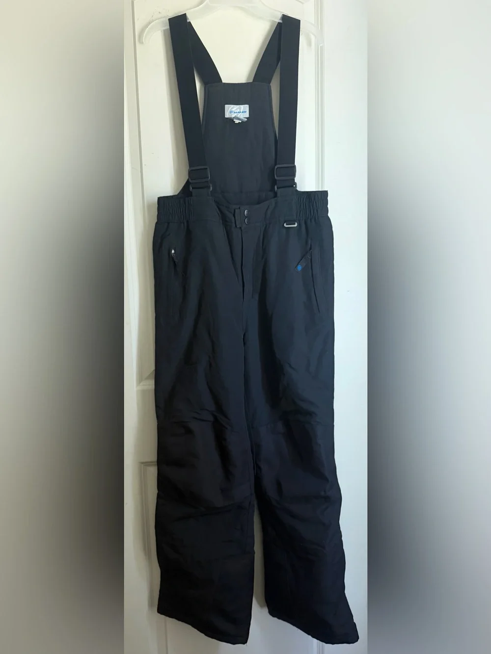 Men's Black Insulated Snow Bib Pants with Adjustable Suspenders